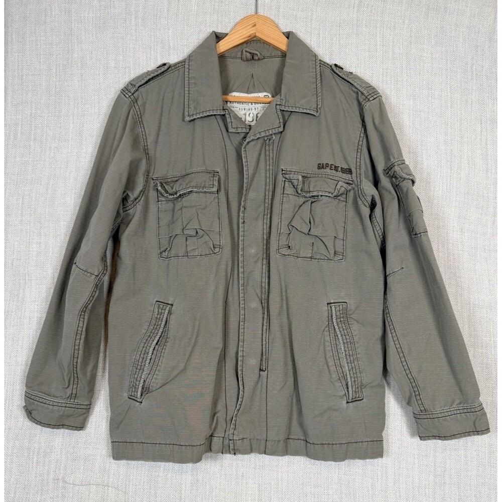 GAP G-1969 Military Utility Jacket Women’s XL Olive Green Y2K 2000s Field Jacket